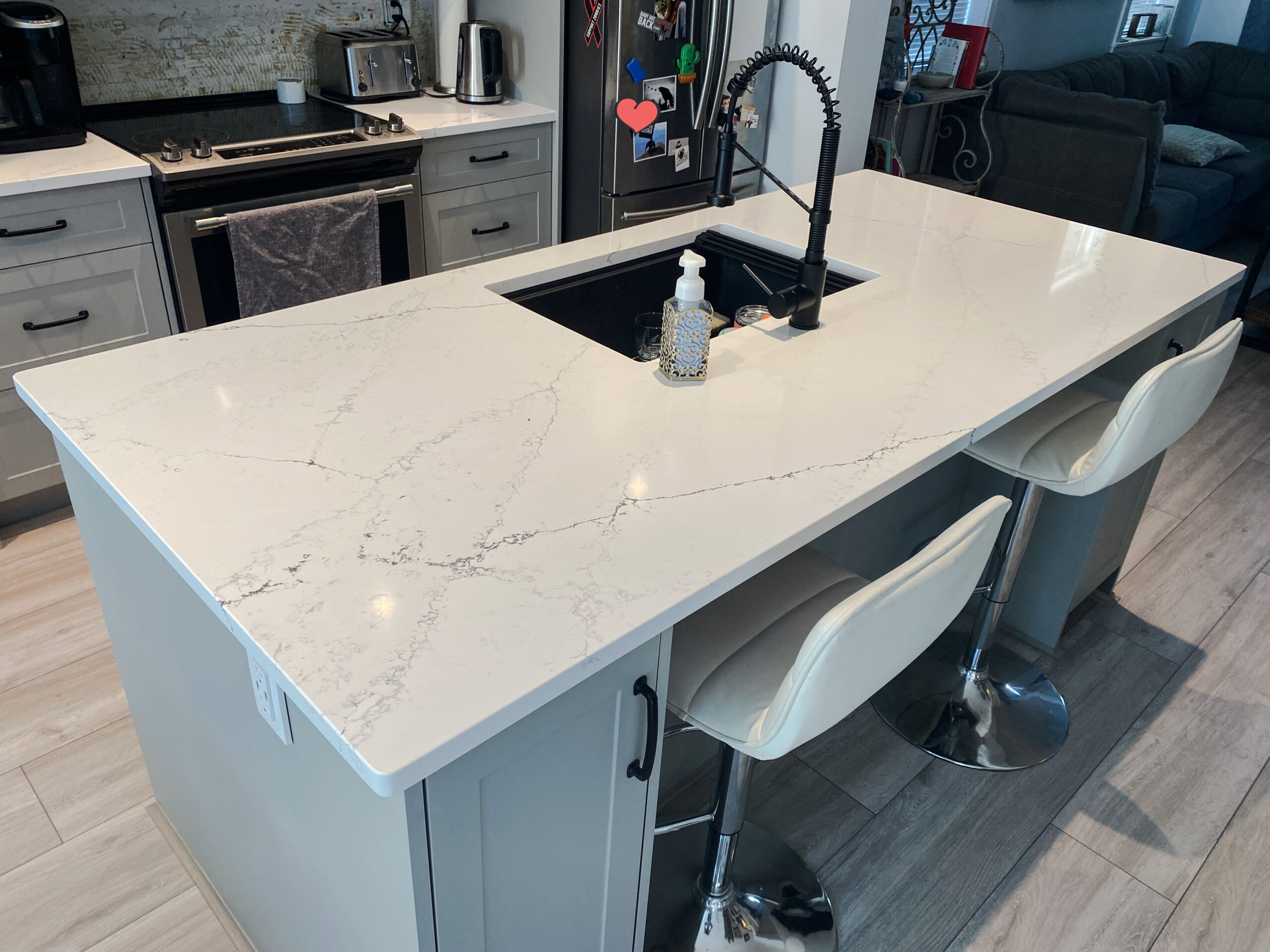 Silestone Ethereal Noctis Quartz Countertop in Morgan Heights, Surrey, BC.