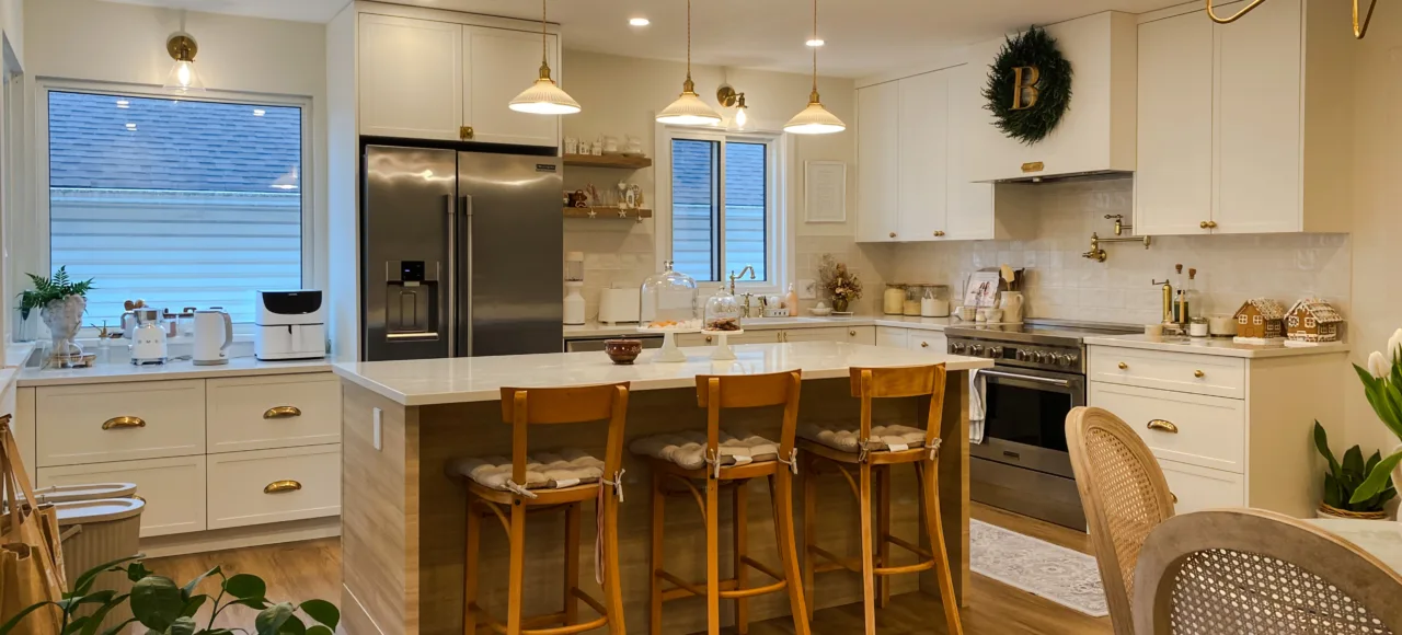 Custom Kitchen Cabinet & crisp cabinetry design in Guildford, Surrey, BC.