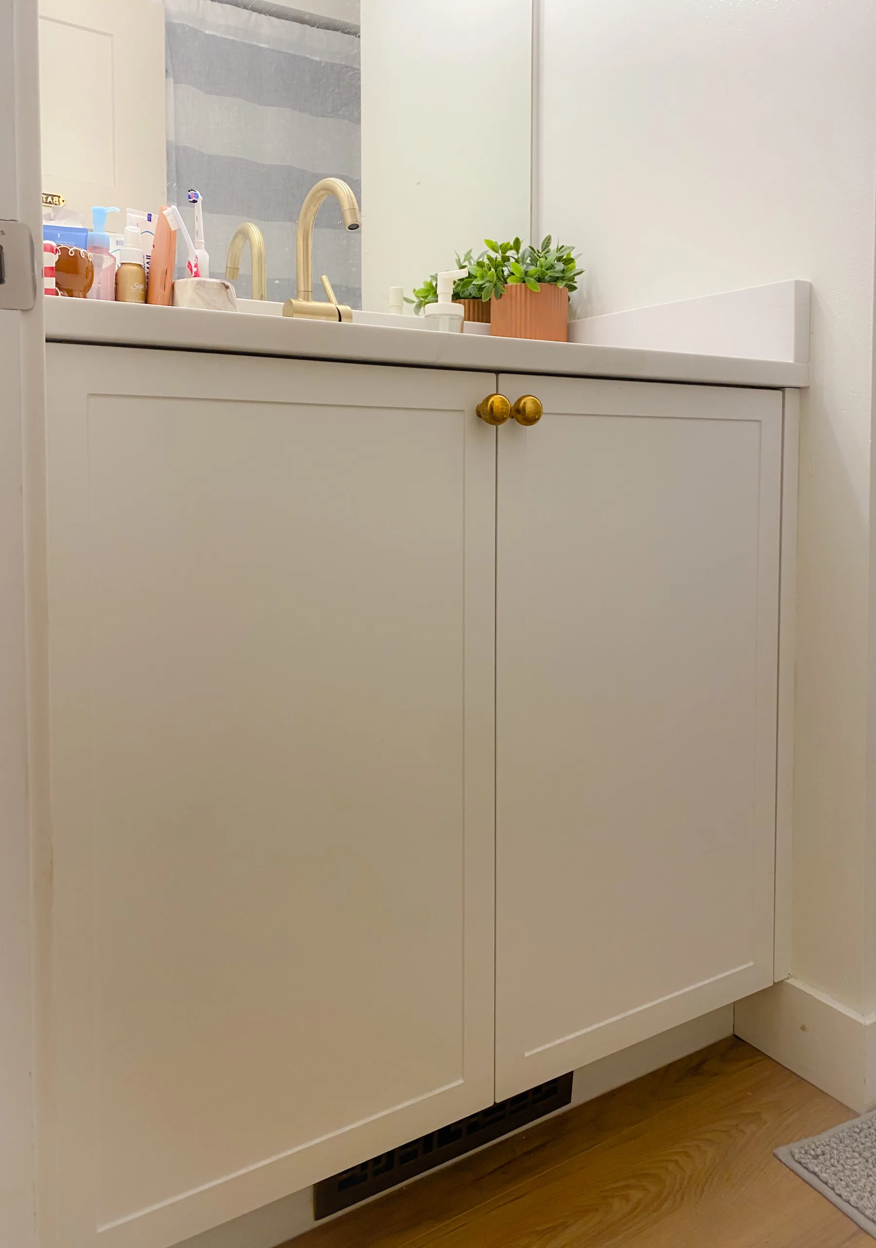 Vanity Cabinet & modern decor touches in Guildford, Surrey, BC.