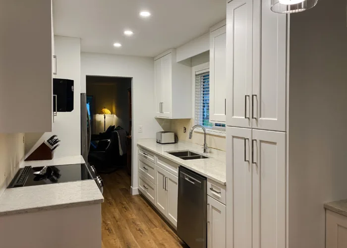 RTA In Stock Kitchen Cabinets & crisp cabinetry design in Newton, Surrey, BC.