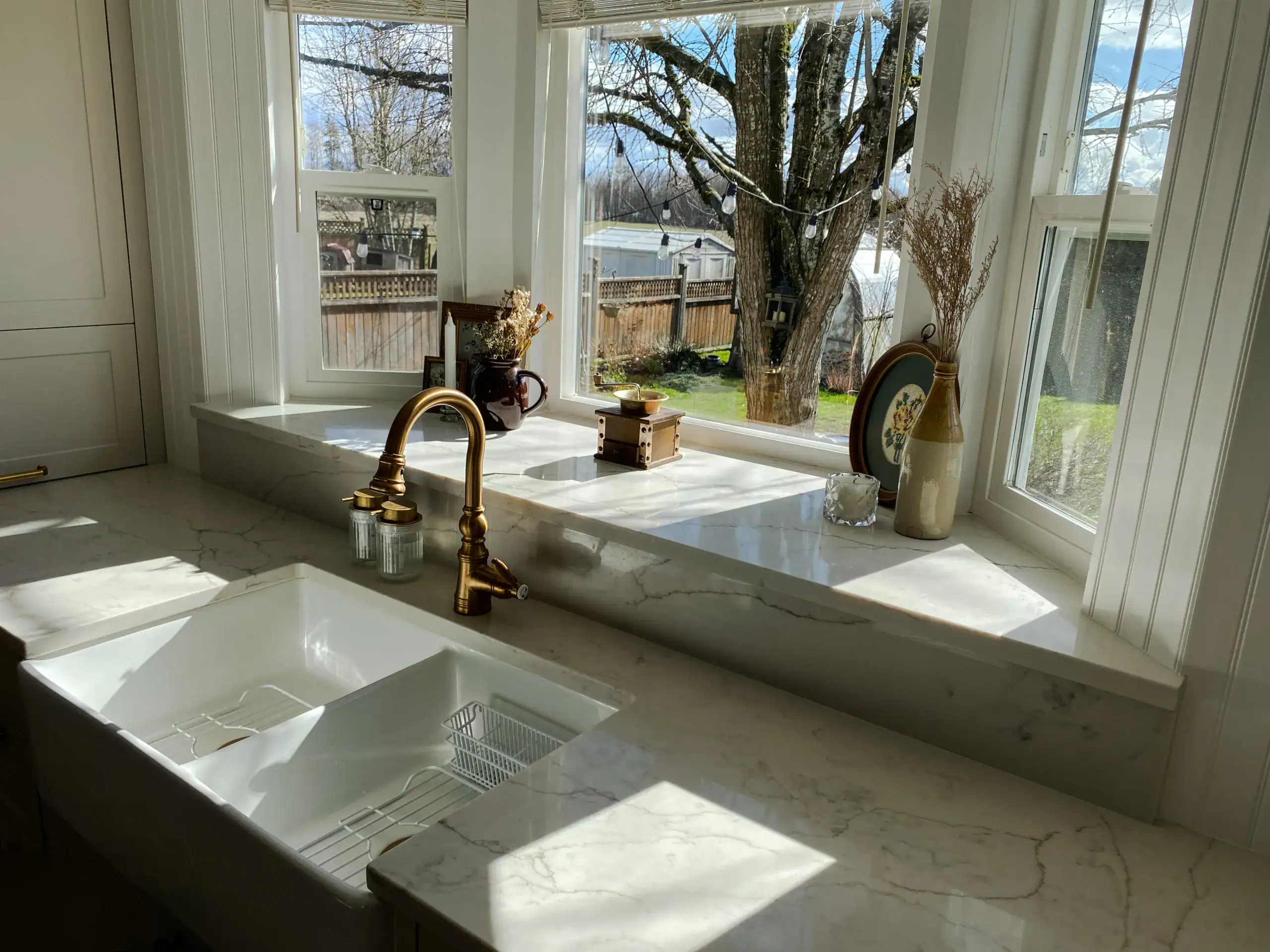 Quartz Windowsill & functional storage solutions in Aldergrove, Langley Township, BC.