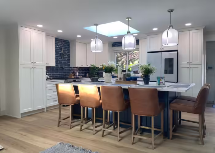 RTA In-Stock Kitchen Cabinets & crisp cabinetry design in Brookswood, Langley, BC.