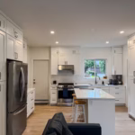 Dream White Cabinets & crisp cabinetry design in Elgin, Surrey, BC.